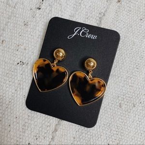J.CREW heart drop earrings in acetate